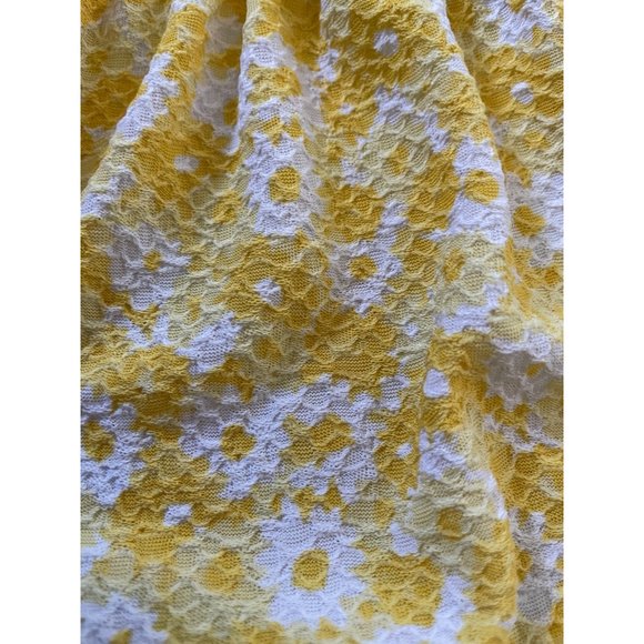 MICHAEL KORS Floral Dolman Puffy Sleeves Rudged Blouse Yellow Daisy Small - Picture 2 of 10